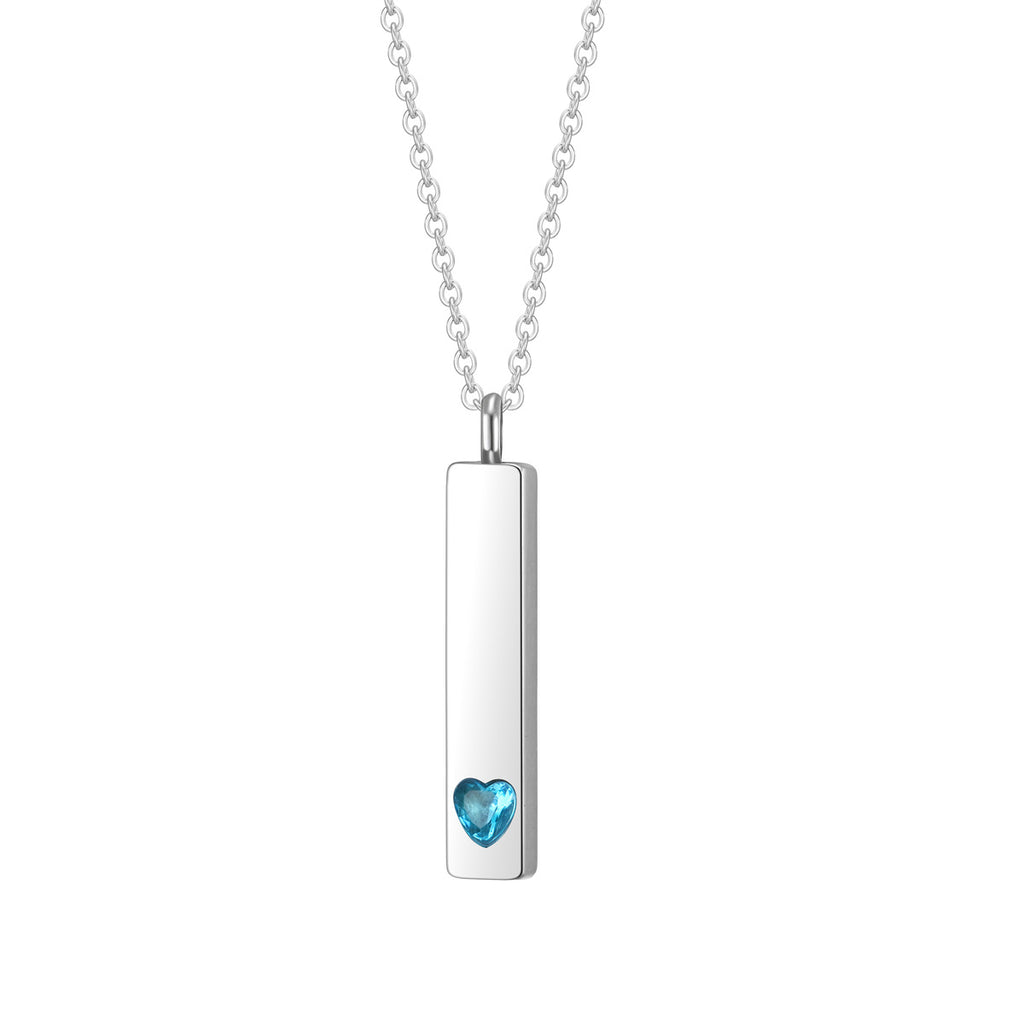 Damen Halskette mit modernem Rechteckanhänger und herzförmigem Zirkonia-Shop Nory