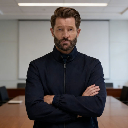Herren Leichte Zip-Übergangsjacke mit Stehkragen und minimalen Nähten Shop Nory