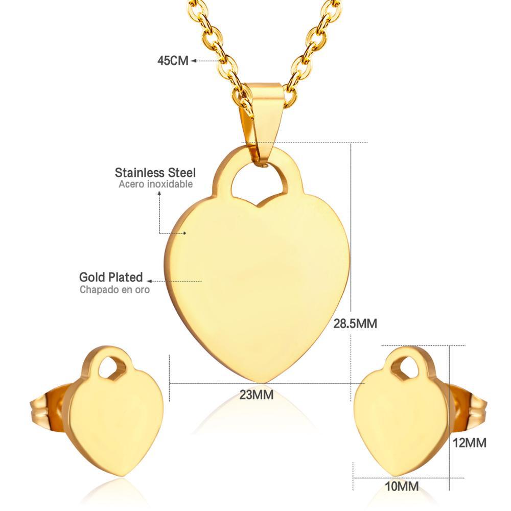 Damen Schmuckset mit Herzanhänger und Ohrringen aus hochwertigem Edelstahl Shop Nory