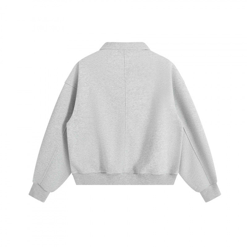 Unisex Boxy-Polo-Sweatshirt mit Henley-Knopfleiste, Raglanärmeln und Eingrifftaschen Shop Nory