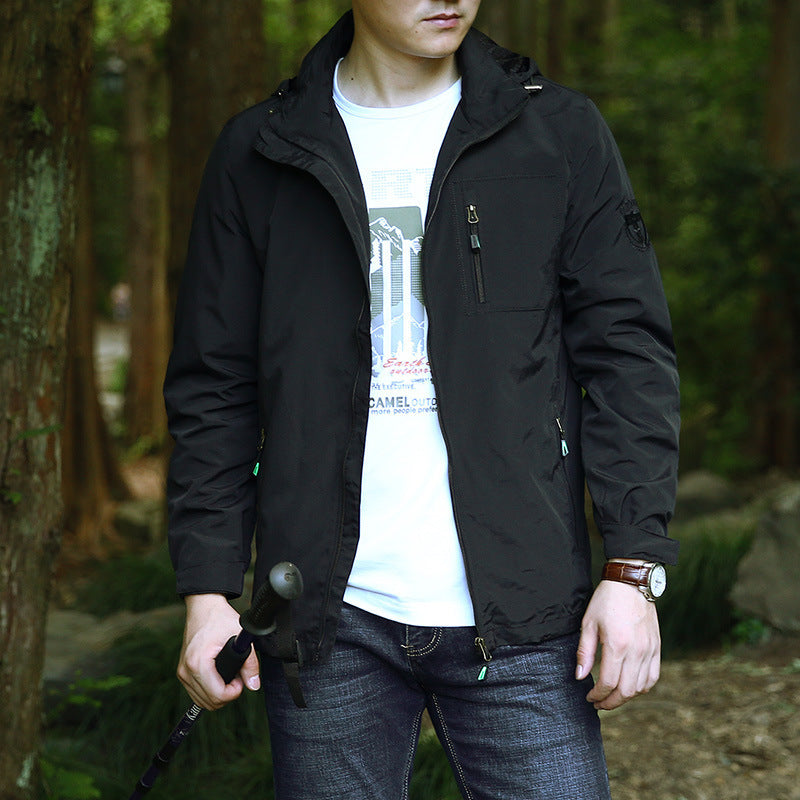 Herren Winddichte Softshell-Thermojacke mit Fleece-Innenfutter und Kapuze Shop Nory
