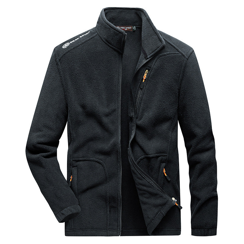 Herren Fleecejacke mit hohen Kragen und funktionalen Taschen Shop Nory
