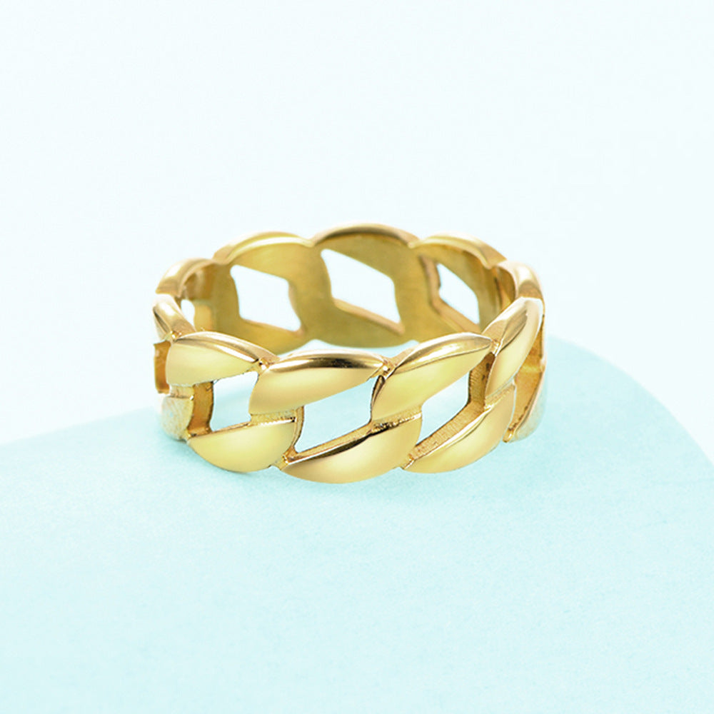 Damen Eleganter, geschwungener Edelstahlring Shop Nory