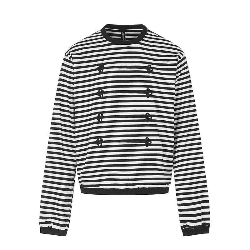 Damen Gestreiftes Sweatshirt mit maritimen Knotenapplikationen Shop Nory