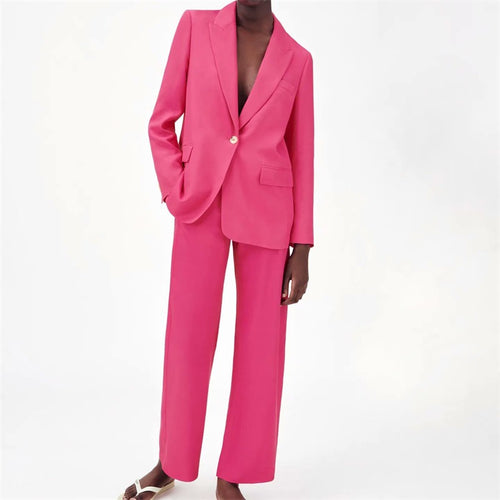 Damen Zweiteiliges Anzug-Set mit Oversized-Blazer und hochtaillierter Weitbein-Hose Shop Nory