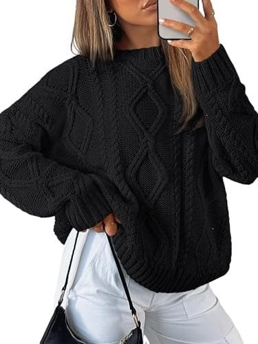Damen Grobstrickpullover im Zopfmuster mit lässigem Oversize-Schnitt Shop Nory