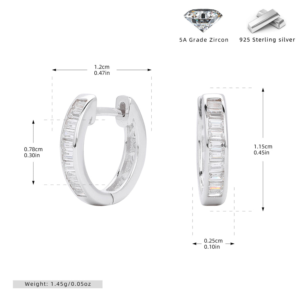 Damen Creolenohrringe mit luxuriösem Zirkonbesatz aus 925 Sterling Silber Shop Nory