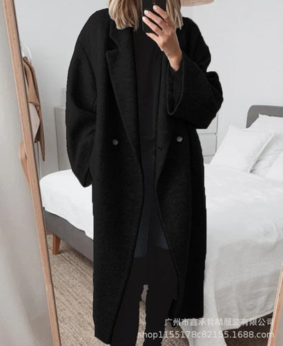 Trenchcoat mit Einem Knopf für Frauen - Schwarz