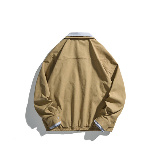 Herren Kurzjacke im Boxy‑Cut aus robustem Canvas mit kontrastierendem Umlegekragen Shop Nory