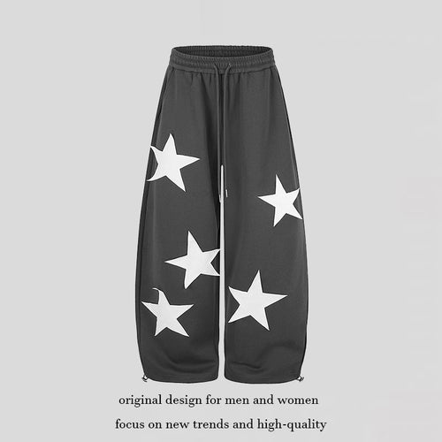 Damen weite Stern-Print Jogginghose mit Tunnelzug, Kordel und verstellbarem Saum Shop Nory