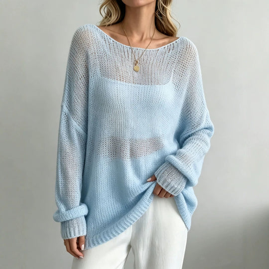 Damen Oversize Strickpullover mit transparentem Mohair‑Effekt Shop Nory