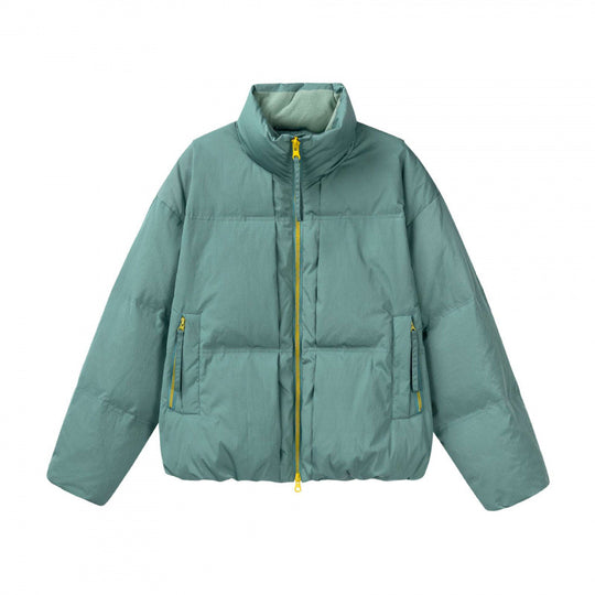 Damen Kurze Oversize-Steppjacke mit hohem Stehkragen und Kontrast-Reißverschluss Shop Nory