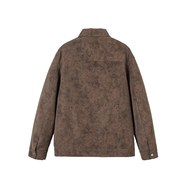 Herren Kurzjacke aus Velourslederimitat mit Metall-Knebelverschlüssen Shop Nory