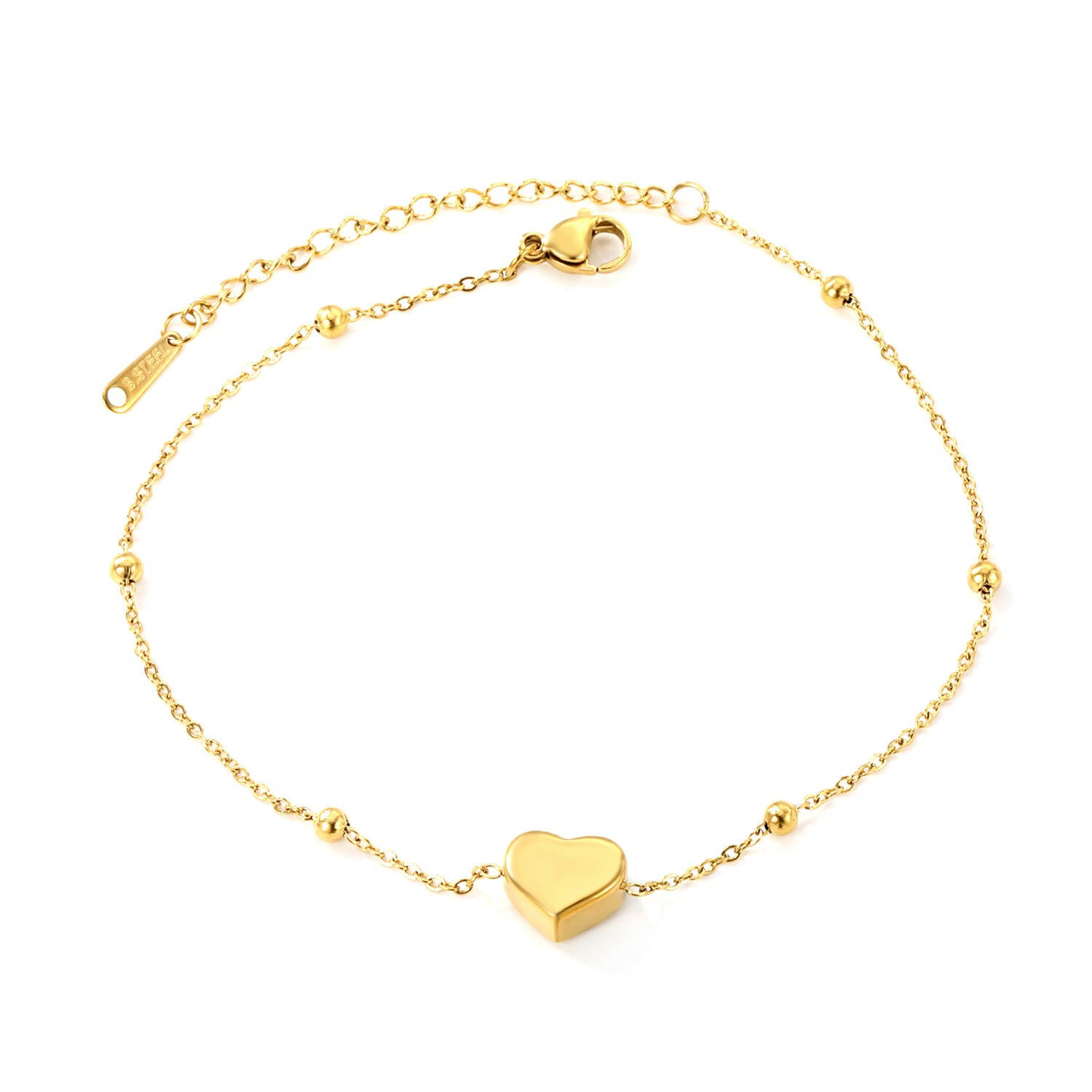 Damen Armband mit herzförmigem Anhänger und eleganten Kettendetails Shop Nory