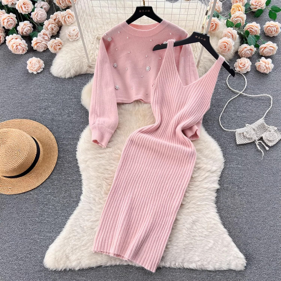 Damen Strickkleid mit elegantem V-Ausschnitt Shop Nory