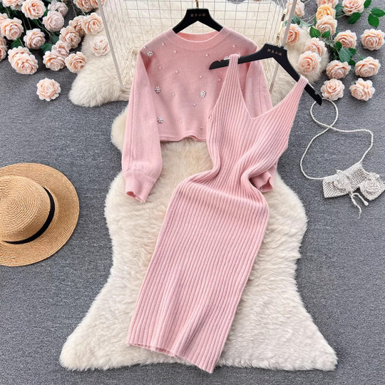 Damen Strickkleid mit elegantem V-Ausschnitt Shop Nory