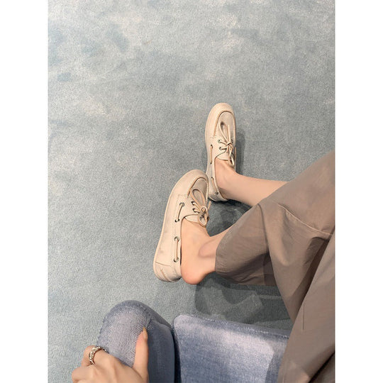 Damen Bootsschuh mit modischem Schnürdesign und hochwertiger Lederoberfläche Shopnory