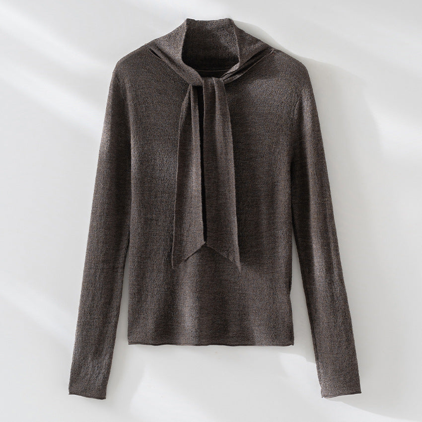 Damen Feinstrickpullover mit asymmetrischem Schlauchkragen und drapierter Schalbahn Shop Nory