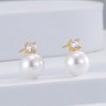 Damen Ohrstecker mit eleganten Perlen und funkelnden Zirkonia Shop Nory