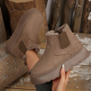 Damen Gefütterte Chelsea‑Stiefeletten aus Wildlederoptik mit elastischer Seitenblende und profilierter Gummisohle Shop Nory