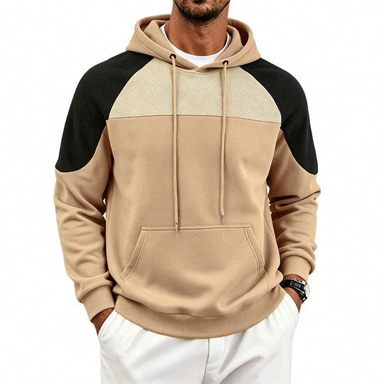 Herren Kapuzensweatshirt mit Raglanärmeln, strukturierter Brustpartie und Kängurutasche Shop Nory