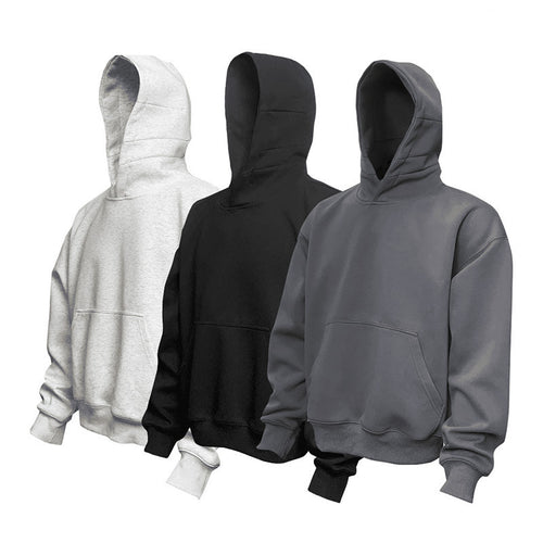 Unisex weicher Heavyweight-Oversize-Kapuzenpullover mit dreiteiliger Kapuze und verstärkter Kängurutasche Shop Nory