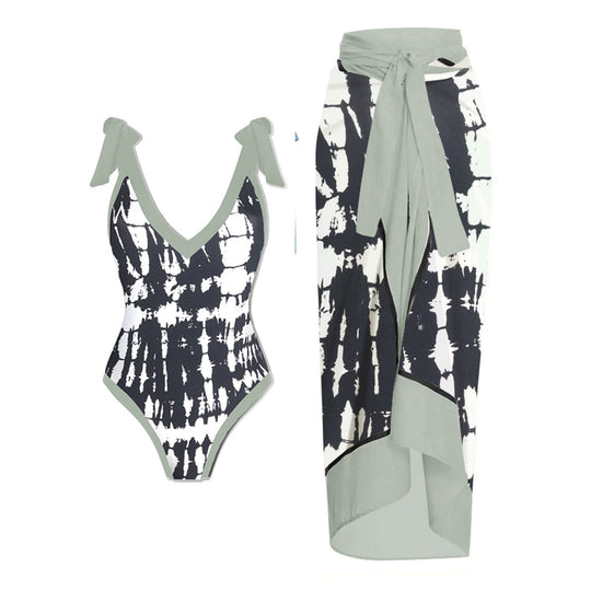 Damen Bademode-Set mit stilvollem Wickelrock Shopnory