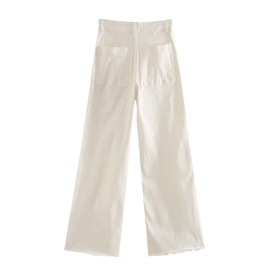 Damen weite High‑Waist Worker‑Hose mit aufgesetzten Gesäßtaschen Shop Nory