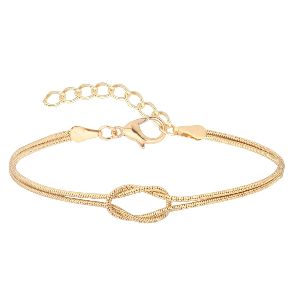 Damen Armband mit elegantem Knoten-Design und doppeltem Gliederketten-Layout Shop Nory