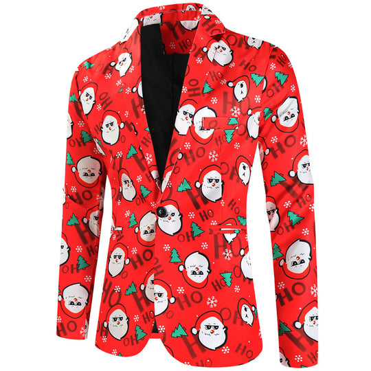Herren Weihnachtsanzug-Set mit gemustertem Sakko, Weste und Hose Shop Nory