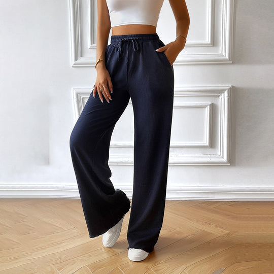 Damen Weite Sporthose mit elastischem Bund und seitlichen Taschen