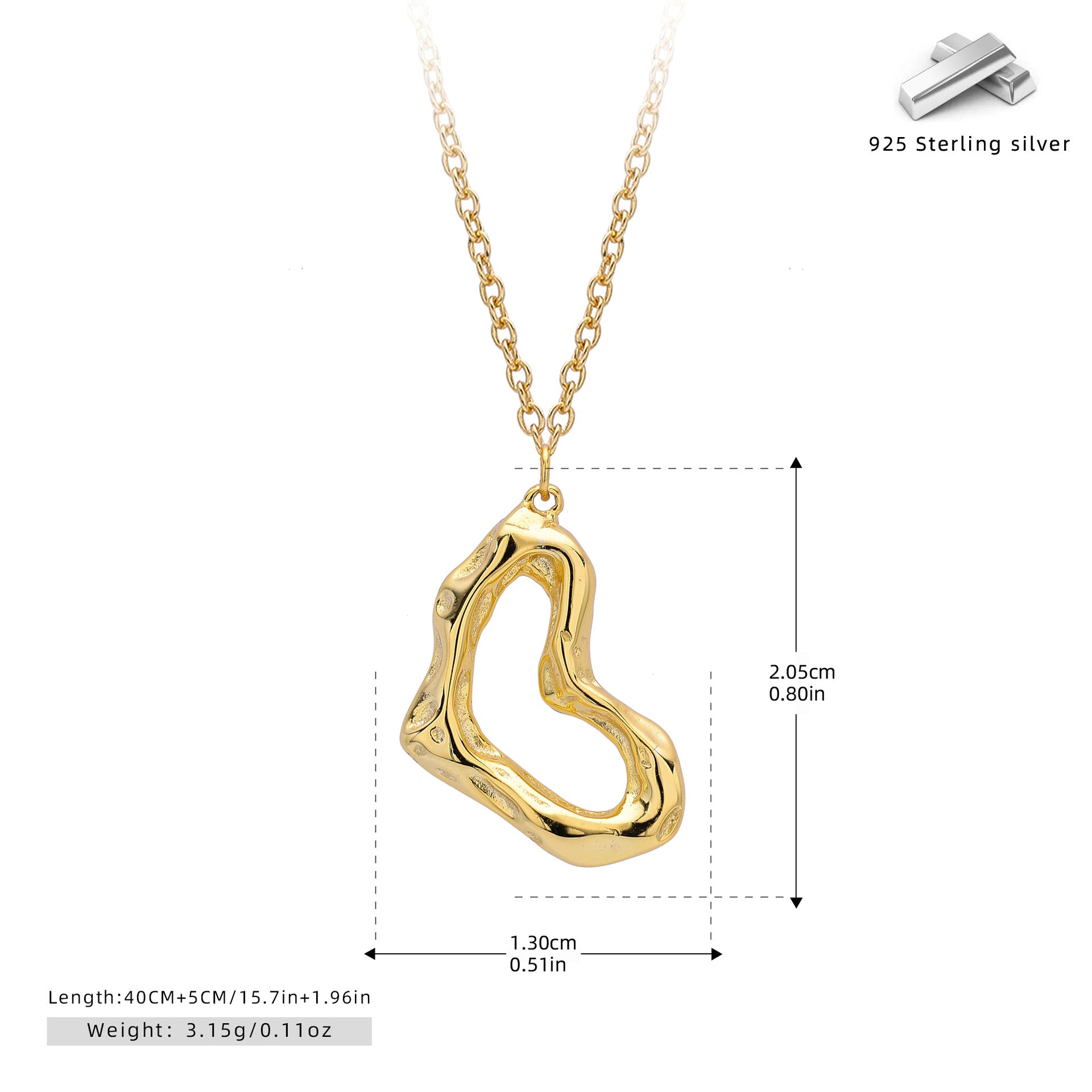 Damen Halskette mit einzigartigem Wellenanhänger aus 925 Sterling Silber Shop Nory