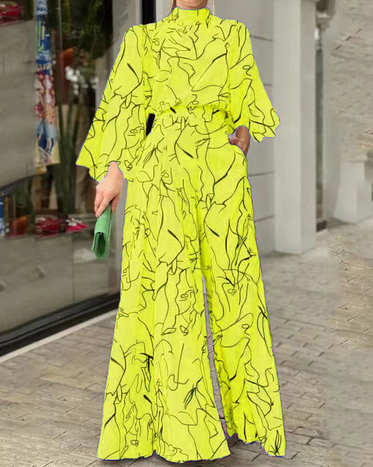 Damen Eleganter Longline Jumpsuit mit Stehkragen, Ballonärmeln und Seitentaschen Shop Nory