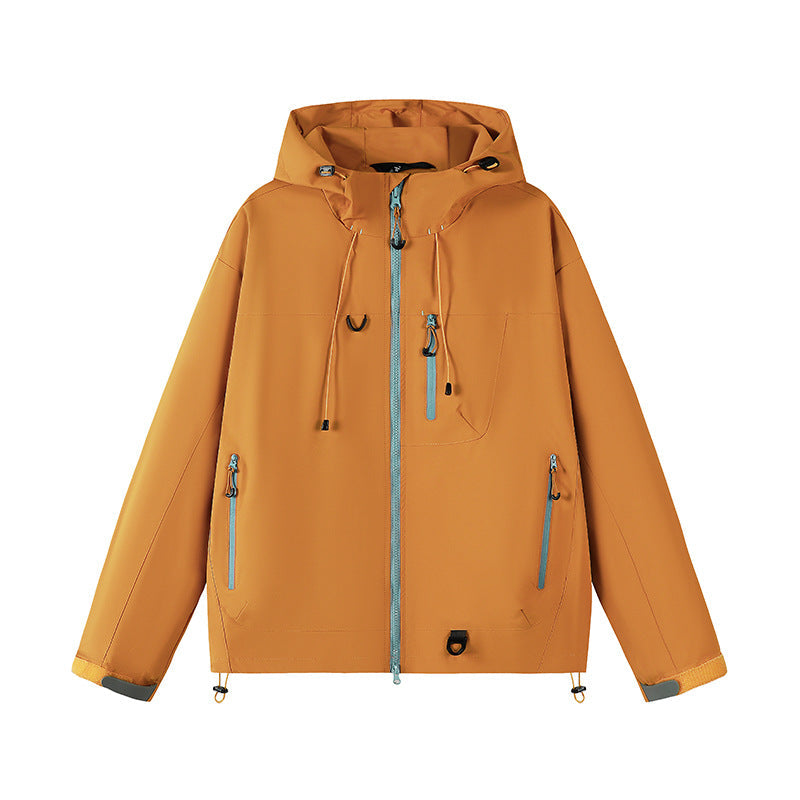 Damen technische Outdoor-Jacke mit Material und verstellbarem Kapuzensystem