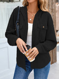Damen lässige Jacke mit Kapuze und praktischen Brusttaschen Shopnory