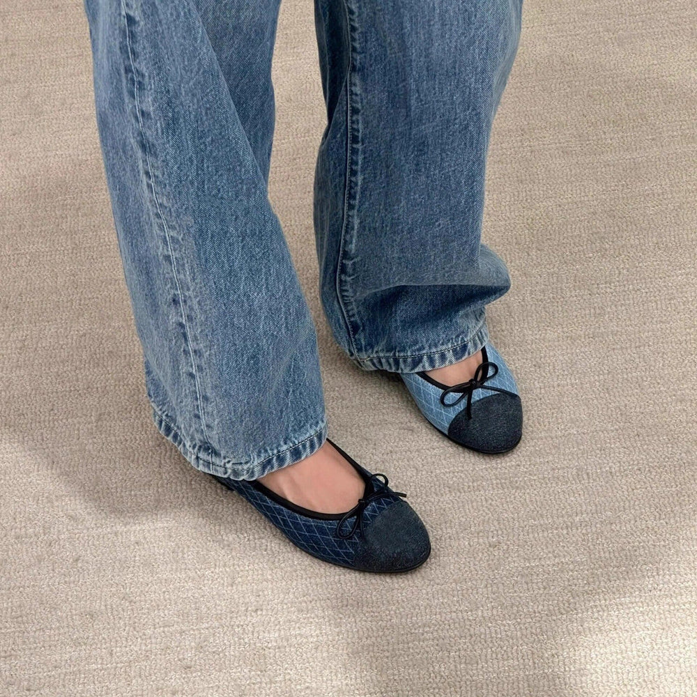 Damen Ballerinas mit elegantem Kontrast-Design und weichem Fußbett