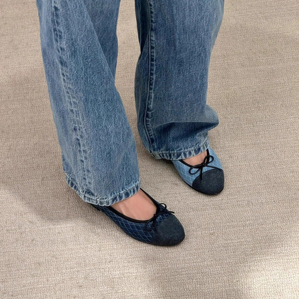 Damen Ballerinas mit elegantem Kontrast-Design und weichem Fußbett