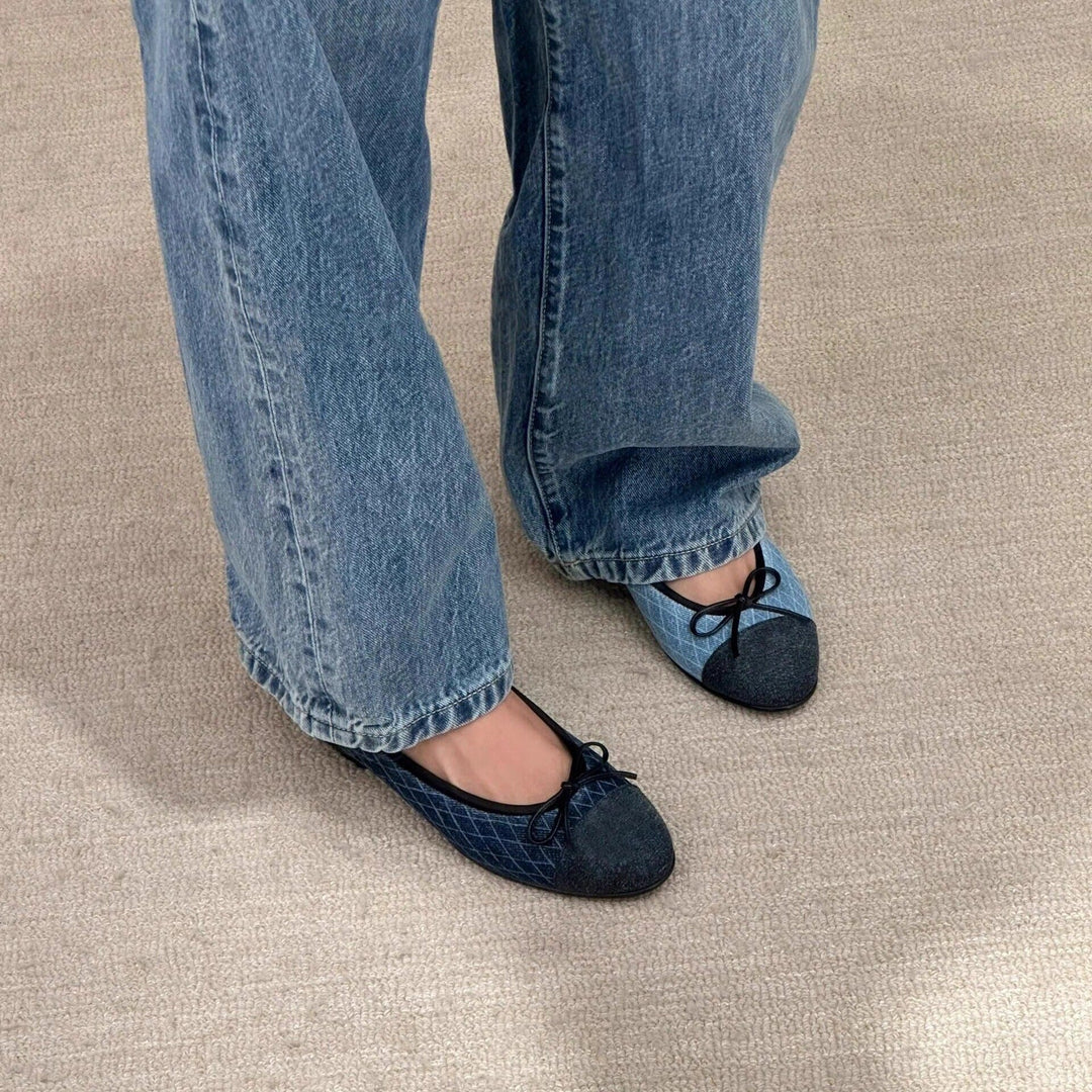 Damen Ballerinas mit elegantem Kontrast-Design und weichem Fußbett