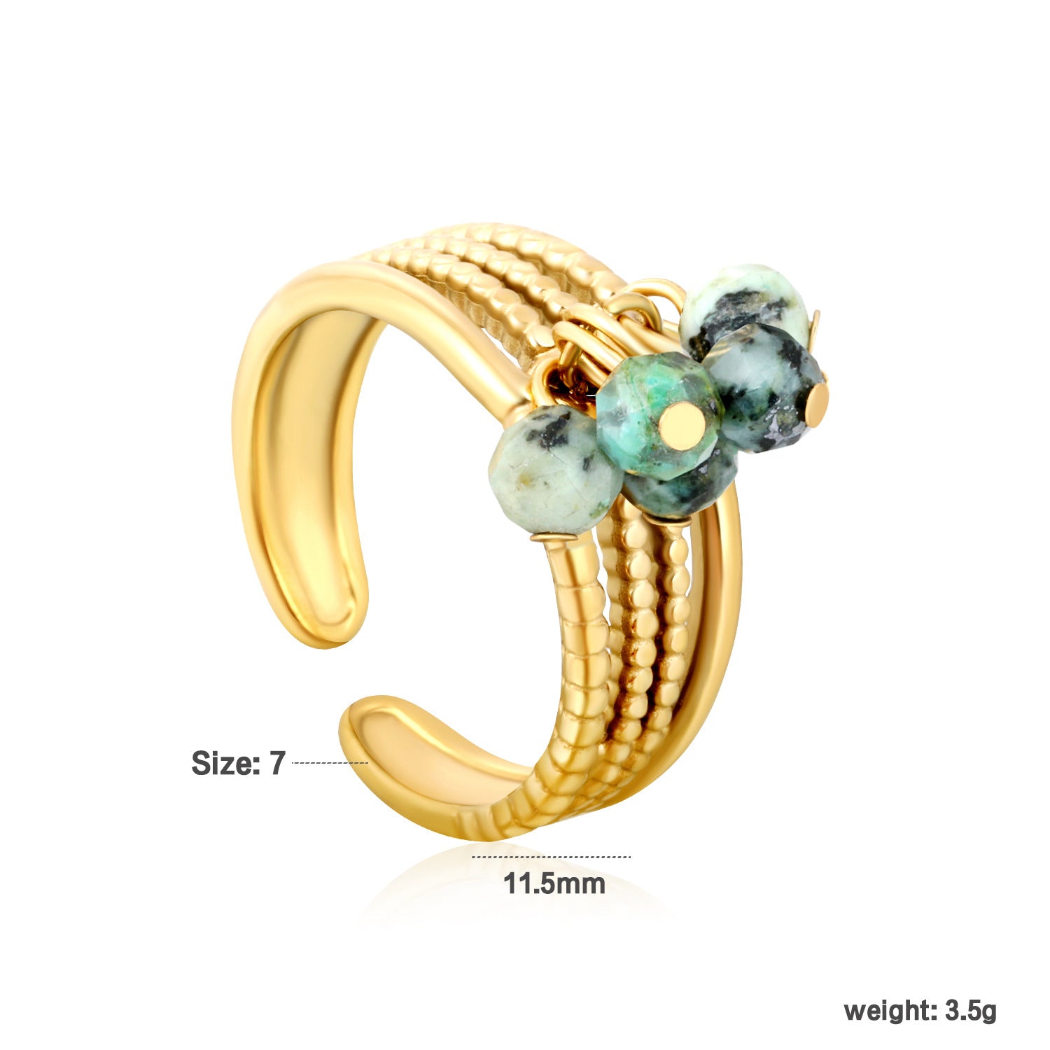 Damen Ring mit bunten Kristall-Akzenten und geschwungenem Design Shop Nory