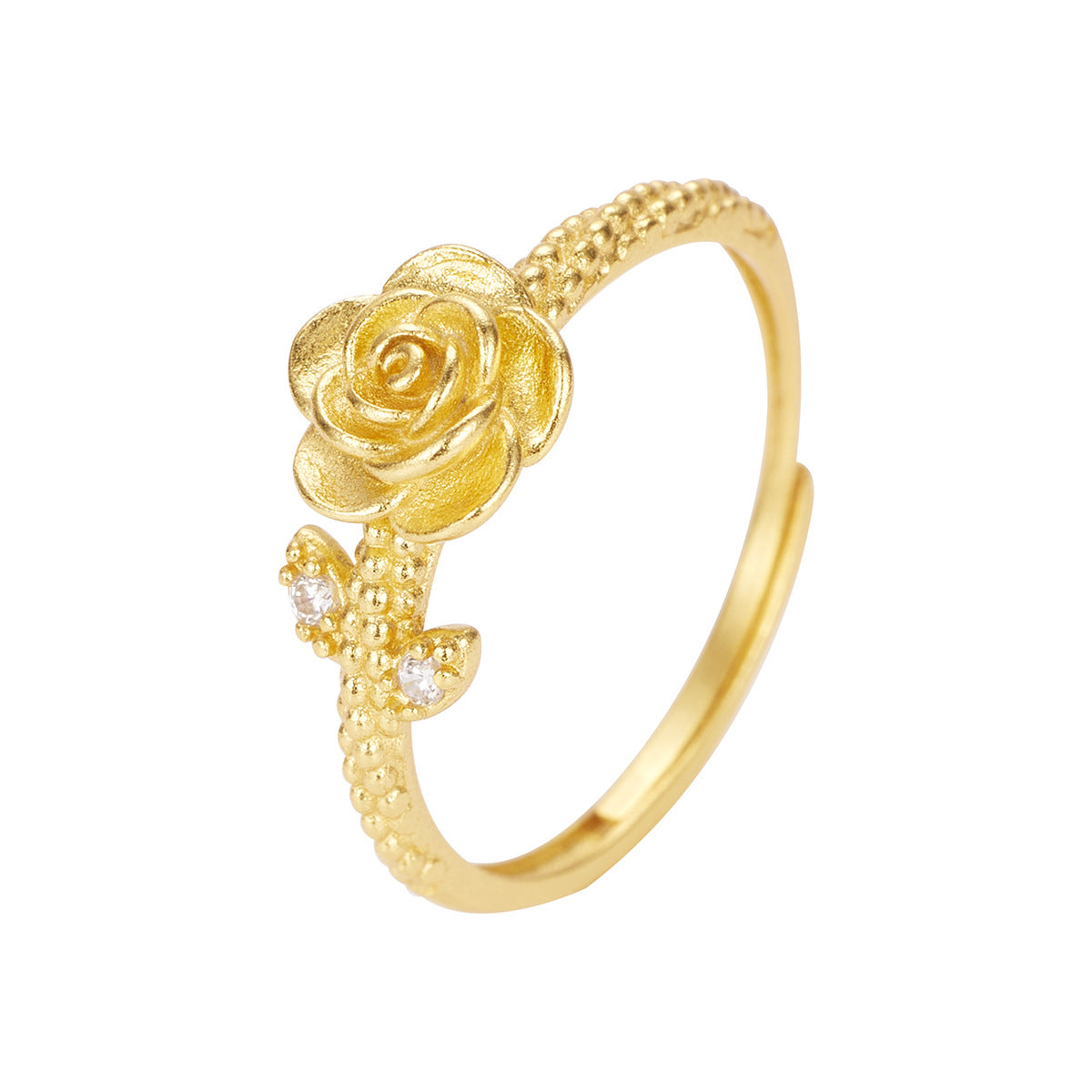 Damen Ring mit kunstvollem Rosen-Design und funkelnden Zirkonia Shop Nory