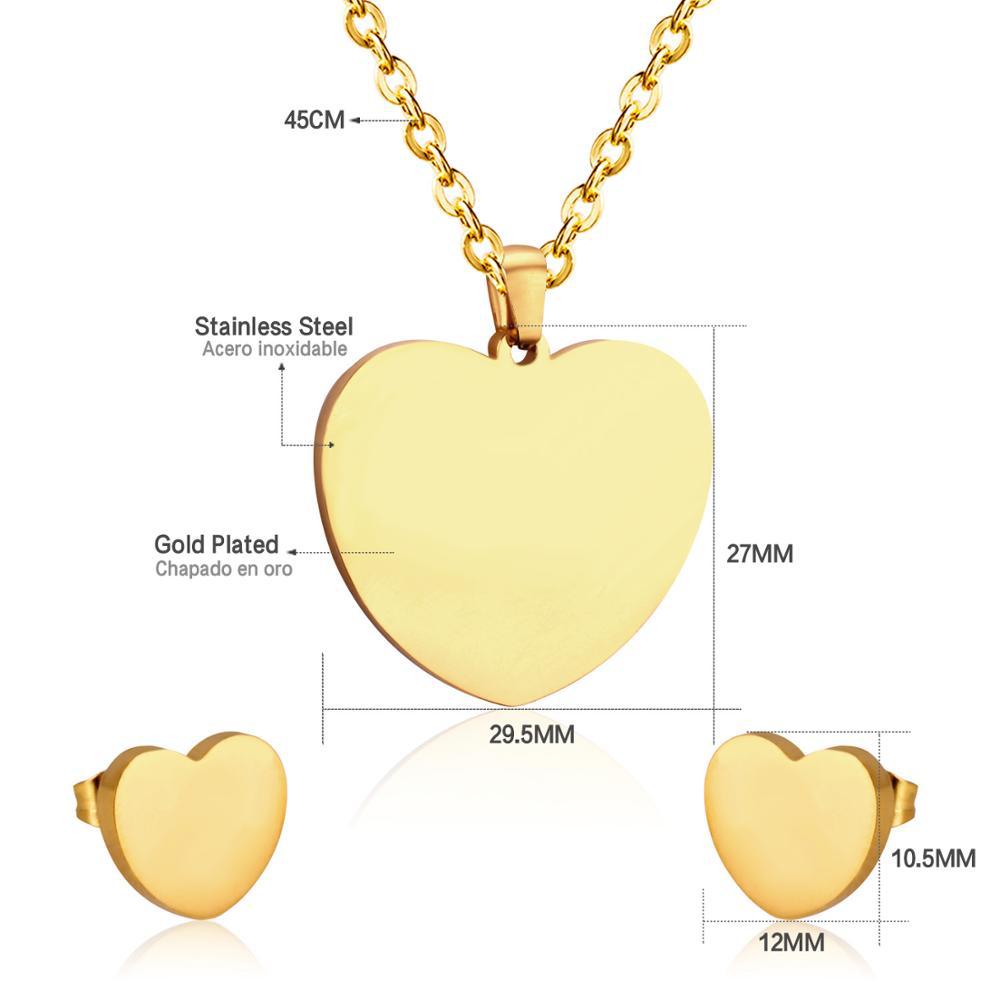 Damen Schmuckset mit Herzanhänger und Ohrringen aus hochwertigem Edelstahl Shop Nory