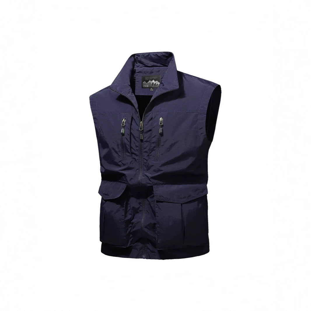 Herren Reise-Performance-Weste mit hohem Kragen, wasserabweisender Microfaser und Mehrfachtaschen Shop Nory