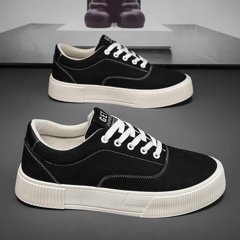 Unisex Leichter Canvas-Low-Top Sneaker mit dicker Plateau-Gummisohle Shopy Nory