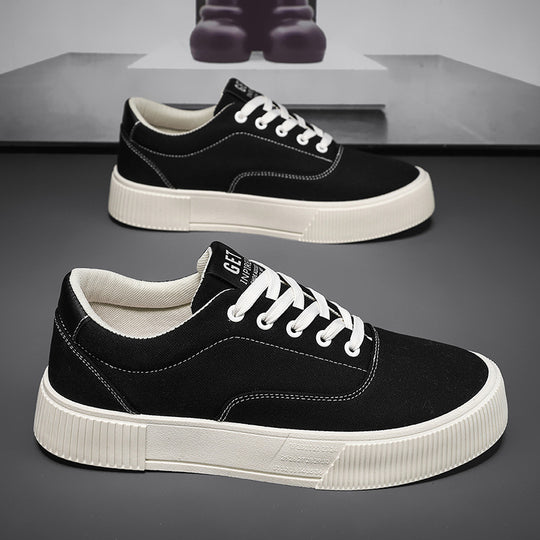 Unisex Leichter Canvas-Low-Top Sneaker mit dicker Plateau-Gummisohle Shopy Nory