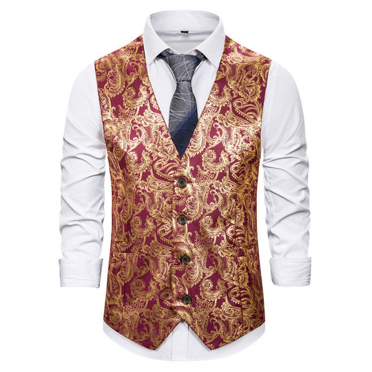 Herren elegante Brokat-Weste im luxuriösen Design