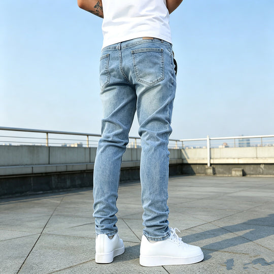 Herren Enganliegende Ripped Jeans Shop Nory