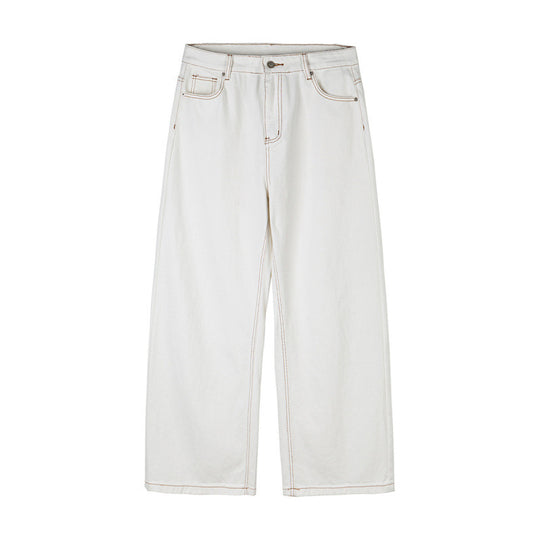 Damen Weite High-Waist Culotte-Jeans mit sichtbaren Kontrastnähten Shop Nory