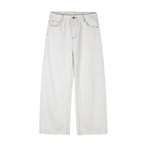 Damen Weite High-Waist Culotte-Jeans mit sichtbaren Kontrastnähten Shop Nory