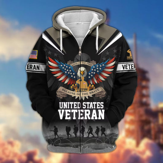 Herren Kapuzensweater mit amerikanischem Veteranenmotiv Shop Nory