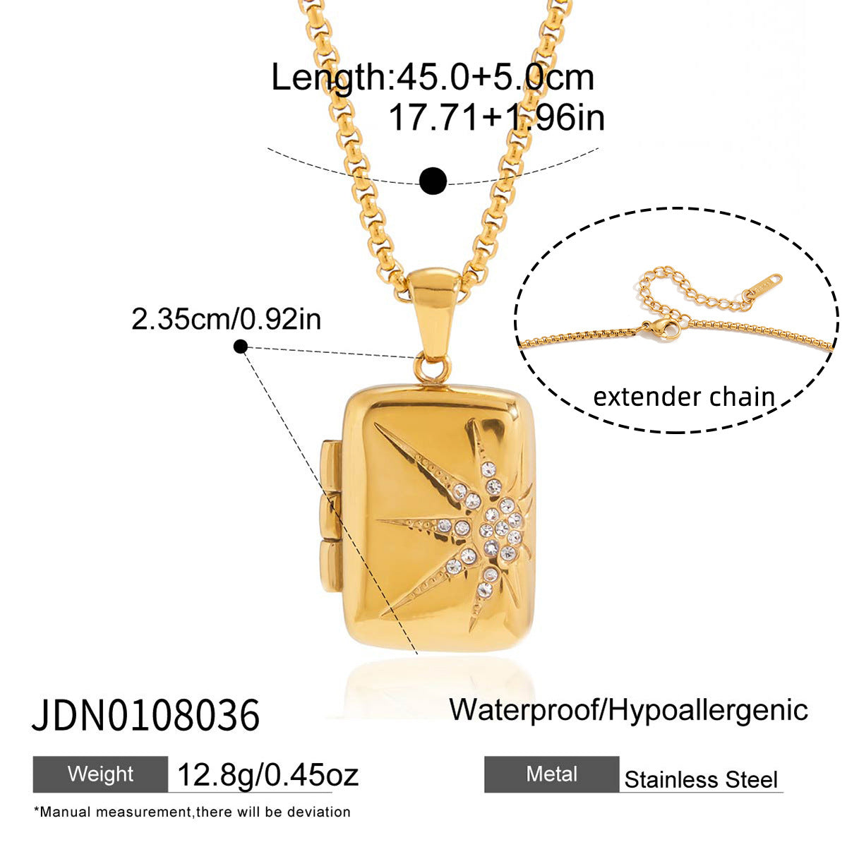 Damen Halskette mit wasserfestem und hypoallergenem Herzanhänger Shop Nory
